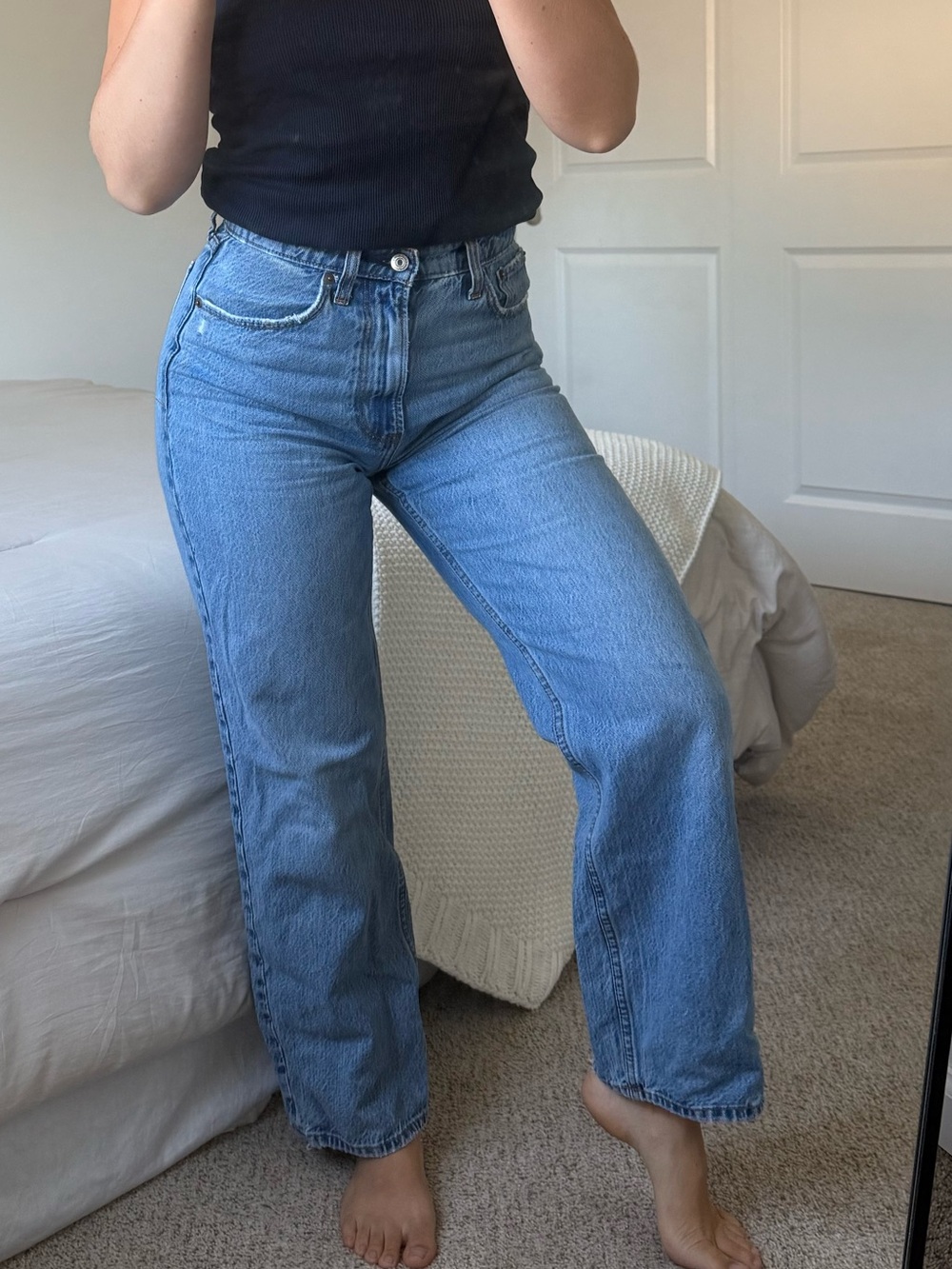 Abercrombie & Fitch Loose high waisted jeans Short Size 0